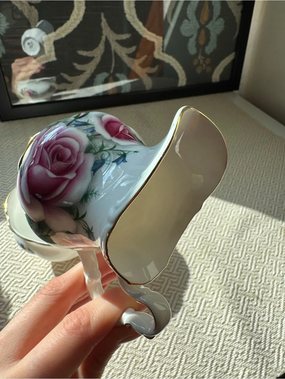 Vintage Royal Albert Bone China Sugar Bowl & Creamer – Pink Roses – England